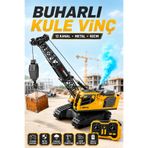 YILDIRIM OYUNCAK Uzaktan Kumandalı Buharlı Kule Vinç 40cm - 12 Kanal Metal Şarjlı İş Makinesi Oyuncağı
