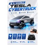 YILDIRIM OYUNCAK Uzaktan Kumandalı El Sensörlü Tesla Cybertruck Drift Araba – 360° Dönen Işıklı Şarjlı RC Stunt Araç