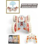 Yıldırım Oyuncak Uzaktan Kumandalı Full Fonksiyon 2.4 Şarjlı Buhar Atan Akrobat Araba -16 cm Buharlı Sprey Atan - Turuncu - Beyaz