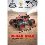 Yıldırım Oyuncak Uzaktan Kumandalı Full Fonksiyon Şarjlı LED Işıklı Buhar Atan Rc Off Road Arazi Arabası 22CM - Kırmızı
