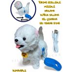 Yıldırım Oyuncak Uzaktan Kumandalı Sesli Müzikli Havlayan Yürüyen Ses Tekrar Etme Özellikli 30 cm Peluş Köpek - Beyaz
