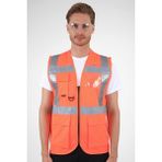 Yıldırımlar Fermuarlı Ikaz Yelek - Turuncu - 4XL