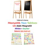 Yıldırım'S Home Katlanabilir Çift Taraflı Manyetik Yazı Tahtası - Alfabe ve Sayılar Magnetli
