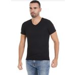 Yıldız 151 Siyah 3'lü V Yaka Erkek T-Shirt