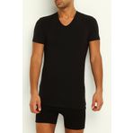 Yıldız 151 V Yaka Siyah Erkek T-Shirt