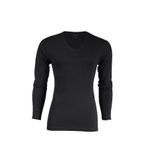 Yıldız 351 Siyah Likralı V Yaka Uzun Kollu Erkek Body T-Shirt