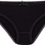 Yıldız 3881 Siyah 12 Adet Kadın Bambu Dantelli Bikini Külot