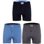 Yıldız 3'lü Yıldız Erkek Havlu Bel Penye Boxer - 2XL - Mavi - Lacivert