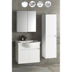 Yıldız 55+35 Cm Beyaz Mdf Lavabolu Asma Banyo Dolabı Takımı Beyaz