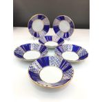 Yıldız 6'lı Desenli Porselen Çay Tabağı Kobalt