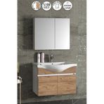 Yıldız 80 Cm Beyaz-atlantik Mdf Lavabolu Asma Banyo Dolabı Takımı Beyaz - Atlantik Çam