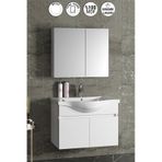 Yıldız 80 Cm Beyaz Mdf Seramik Lavabolu Asma Banyo Dolabı Takımı Beyaz