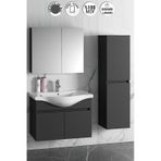 Yıldız 80+35 Cm Antrasit Gri Mdf Lavabolu Asma Banyo Dolabı Takım Antrasit - Gri