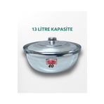 YILDIZ ARKAR Alüminyum Salça Aşure Yahni Kavurma Sos Helvane Tenceresi 13 Litre 40 Cm