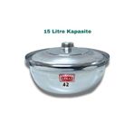 YILDIZ ARKAR Alüminyum Salça Aşure Yahni Kavurma Sos Helvane Tenceresi 15 Litre 42 Cm