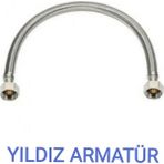 Yıldız Armatür Paslanmaz Çelik Örgülü Hortum 1/2-3/4 50 cm