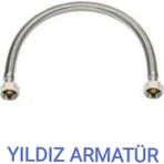 Yıldız Armatür Paslanmaz Çelik Örgülü Hortum,klozet,taharet Musluğu Fleksi Bağlantı Hortumu Flex 3/8-3/8 30 cm