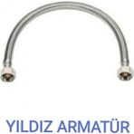 Yıldız Armatür Paslanmaz Çelik Örgülü Hortum,klozet,taharet Musluğu Fleksi Bağlantı Hortumu Flex 3/8-3/8 70 cm