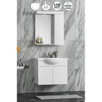 Yıldız Asma 55 Cm Beyaz Mdf Lavabolu Asma Banyo Dolabı Takımı Beyaz