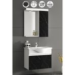 Yıldız Asma 55 Cm Beyaz-royal Mermer Mdf Asma Banyo Dolabı Takımı Beyaz