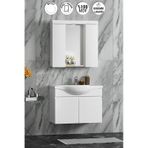 Yıldız Asma 80 Cm Beyaz Mdf Lavabolu Asma Banyo Dolabı Takımı Beyaz