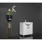 Yıldız Banyo Dolabı 55 Cm Ayaklı Beyaz Mdf Alt Modül Ve Lavabo Beyaz