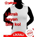 Yıldız Çamaşır 2235 Beyaz Likralı Sıfır Kol Kadın Atlet