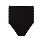 Yıldız Çamaşır YLDZ-3550 Siyah 6'lı Paket Likralı Kaşkorse Kadın Bikini Külot