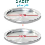 Yıldız Çelik 2 Adet 20 cm Taban Alüminyum Künefe Kadayıf Tepsisi & Tabağı