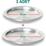 Yıldız Çelik 2 Adet 32 cm Taban Alüminyum Künefe Kadayıf Tepsisi & Tabağı