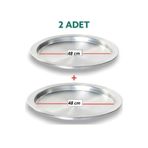 Yıldız çelik 2 adet alüminyum 48 cm taban künefe ve kadayıf tepsisi & tabağı