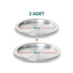 Yıldız çelik 2 Adet Alüminyum Künefe Tepsisi 28 cm İç Ölçü – 34 cm Dıştan Dışa Ölçü