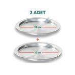Yıldız çelik 2 Adet Alüminyum Künefe Ve Kadayıf Tepsisi Tabağı 32 Cm Taban