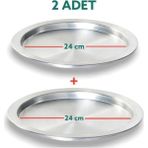 Yıldız Çelik 24 cm Alüminyum Künefe Kadayıf Tepsisi & Tabağı 2 Parça Dayanıklı Malzeme