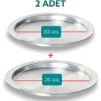 Yıldız Çelik 30 cm Taban Alüminyum Künefe Kadayıf Tepsisi & Tabağı 2 Parça