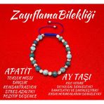 Yıldız Doğal Taş Apatit Ay Taşı Doğal Taş Makrome Bileklik Ayarlanabilir Ölçü Çok Renkli