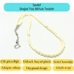 Yıldız Doğal Taş Sertifikalı Sedef 6mm 99LUK Doğal Taş Tesbih - Beyaz