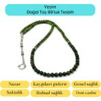 Yıldız Doğal Taş Sertifikalı Yeşim 6mm 99LUK Doğal Taş Tesbih - Yeşil