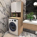 Yıldız elegance Banyo Dolabı Çamaşır Makinesi Dolabı Luxe AHŞAP-BEYAZ