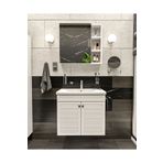 Yıldız elegance Panjur Kapaklı Aynalı I Lavabolu I Askılı Banyo Lavabo Dolabı Seti I LUXE I MAT BEYAZ