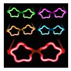 Yildiz Glow Gozluk - Yildiz Sekilli Glow Stick Gozlugu - Glow Partisi Gozluk 12 Adet