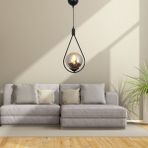 Yıldız Home Damla Uyum Siyah-Füme Camlı Avize