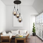 Yıldız Home Damlauyum3.lü Siyah-Füme Camlı Avize
