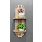 Yıldız Home Semplice Dekoratif Duvar Rafı, Meşe Rengi, 54x16 cm, 2 Raflı Bohem Tarzı