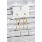 Yıldız Model Gold Renk Pirinç Sallantılı Kadın Küpe - Tj-Bkp11463