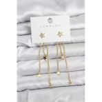 Yıldız Model Gold Renk Pirinç Sallantılı Kadın Küpe