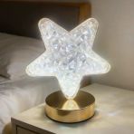 Yıldız Model Kristal Led Masa Lambası – Dokunmatik, 3 Renk Işık Modlu, Şarjlı Mini Dekoratif Gece Lambası (2818)
