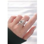 Yıldız Model Silver Renk Ayarlanabilir Yüzük - TJ-BYK3143
