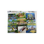 Yıldız Puzzle 8'li 30 Parça Küçük Boy Arkası Boyamalı Yapboz+ 12'li Boyama Kalemi+Boyama Kitabı+ Oyun Hamuru
