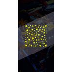 Yıldız Sticker 25X25CM Kelbek Cam Desen Kaplama Araba-Oto-Motor-Kask Hologram Seçenekli Etiket - Sarı - 25x25 Cm